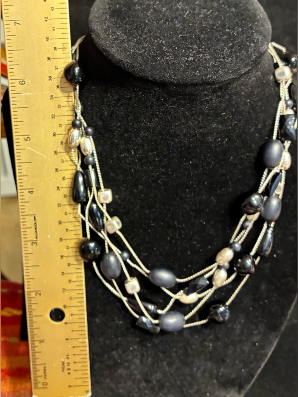 Vintage Ann Klein EUC Multi-Strand Black/ Silver tone earrings & unbra. Earrings - Picture 13 of 15
